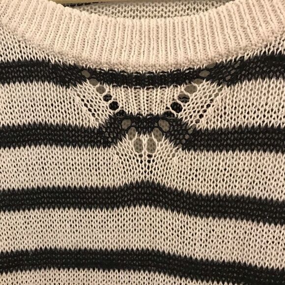 Aerie women’s small blue white stripe sweater - Picture 3 of 8